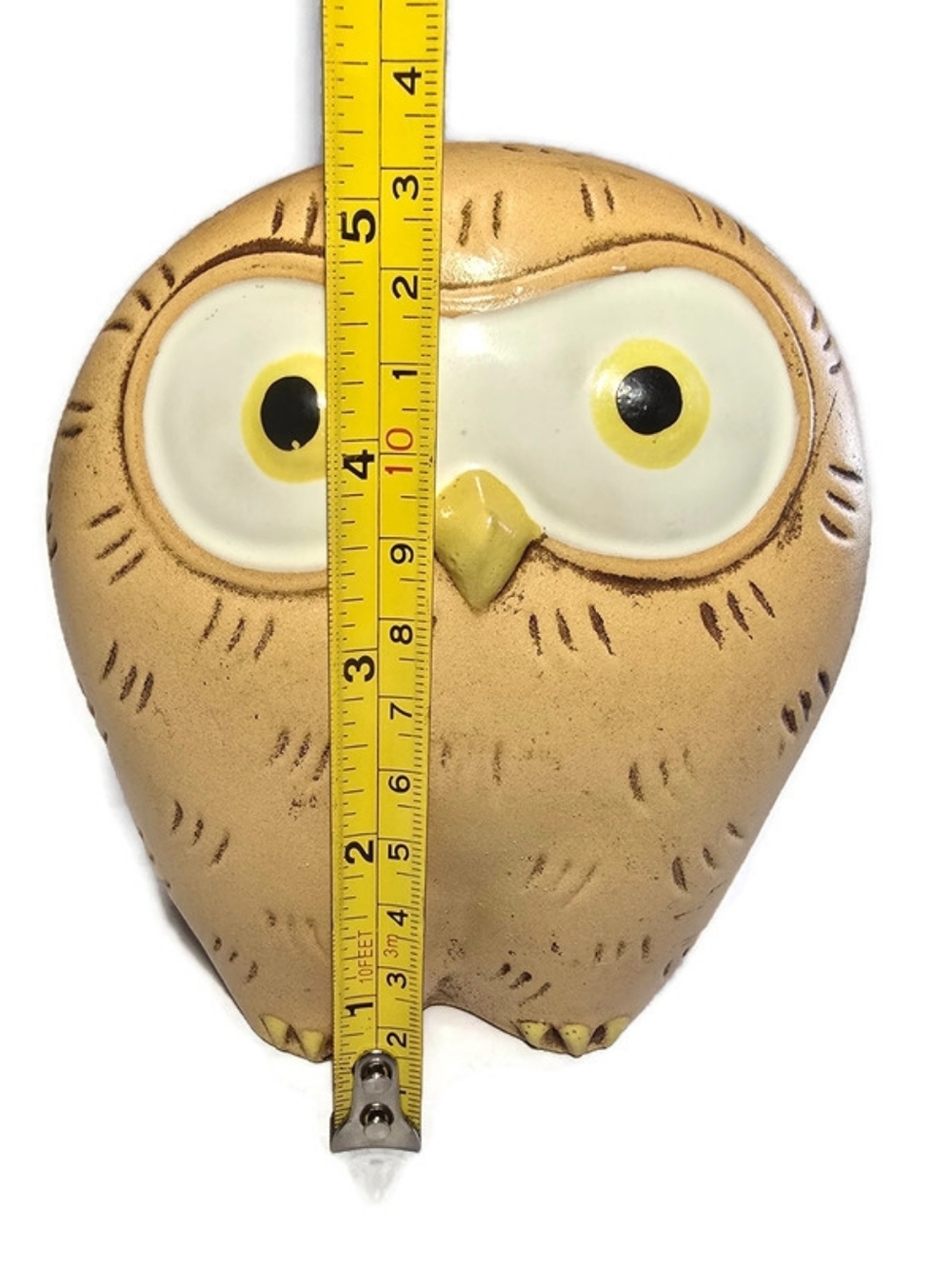 Vintage 70's MCM Owl Ceramic Coin Bank Figurine With Stopper 3.5" - Picture 7 of 12
